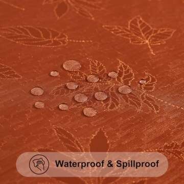 Smiry Thanksgiving Waterproof Tablecloth for Fall Gatherings