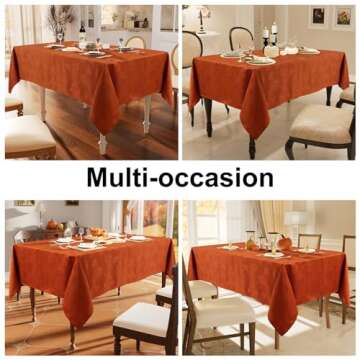 Smiry Thanksgiving Waterproof Tablecloth for Fall Gatherings