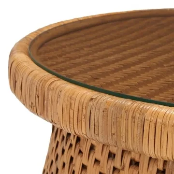 Elegant SAFAVIEH Coastal Rattan Round Coffee Table