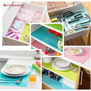 8 Pcs Refrigerator Liners - Washable Kitchen Mats