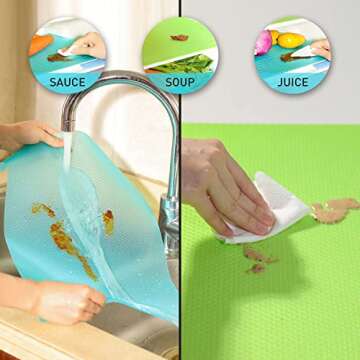 8 Pcs Refrigerator Liners - Washable Kitchen Mats