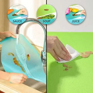 8 Pcs Refrigerator Liners - Washable Kitchen Mats