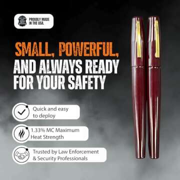 Police Magnum Small Pepper Spray Pen Self Defense Kit | 2 Pack Burgundy Tactical Pens
