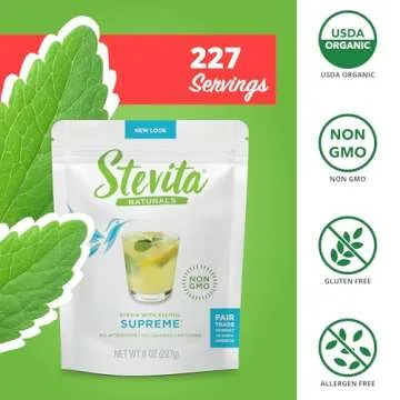 Stevita Stevia with Xylitol Supreme - 8 oz Pouch - All-Natural Stevia Extract, Natural Sweetener, No Calories - Non-GMO, Vegan, Kosher, Keto, Paleo, Gluten Free, Erythritol-Free - 227 Servings