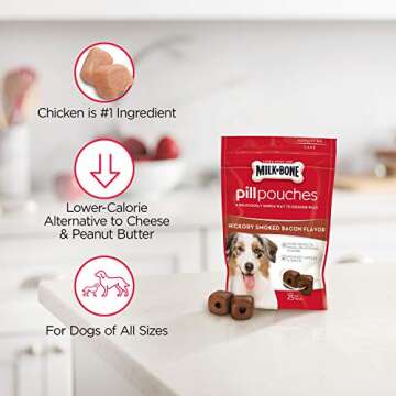 Milk-Bone Pill Pouches - Hickory Bacon Flavor Treats 5 Pack