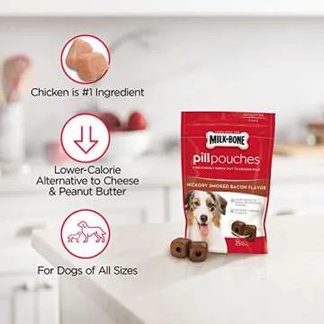Milk-Bone Pill Pouches - Hickory Bacon Flavor Treats 5 Pack