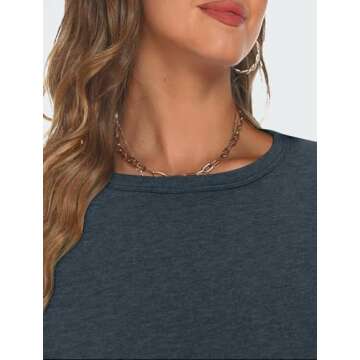 Bliwov 2 Pack Womens Long Sleeve T Shirts Round Neck Basic Tees 2024 Fashion Tunic Tops