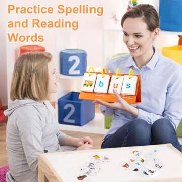 Alened Phonics Flash Cards Learn to Read CVC Word Builder Games, Sight Words Games for Kindergarten Classroom Supplies, Preschool Phonics Learning Activity, Special Education Speech Therapy Toys