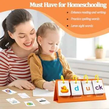 Alened Phonics Flash Cards Learn to Read CVC Word Builder Games, Sight Words Games for Kindergarten Classroom Supplies, Preschool Phonics Learning Activity, Special Education Speech Therapy Toys