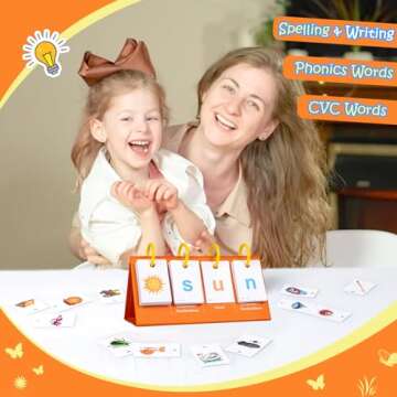 Alened Phonics Flash Cards Learn to Read CVC Word Builder Games, Sight Words Games for Kindergarten Classroom Supplies, Preschool Phonics Learning Activity, Special Education Speech Therapy Toys
