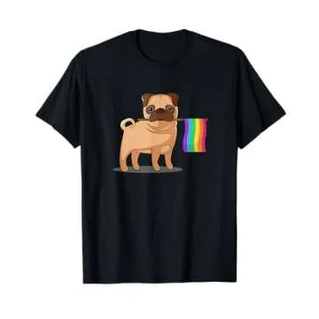 Celebrate Pride with the Gay Pride Flag Pug T-Shirt