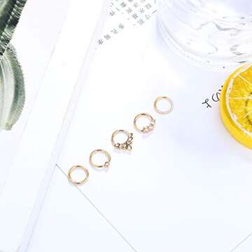 Drperfect Daith Earrings 16G Stainless Steel Cartilage Helix Tragus Nose Hoop Piercing Jewelry 8MM G...