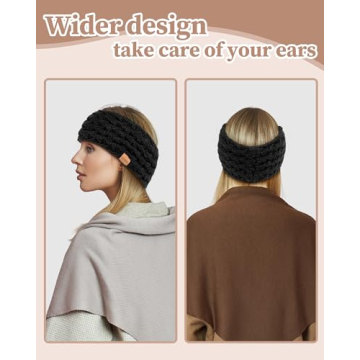 MUTKIS Winter Headbands for Women 3 Pack - Stylish & Warm