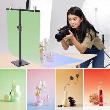 Photography Backdrop Product Photo Background: Small Size Paper Backdrops kit for Tabletop Food Jewe...