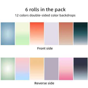 Photography Backdrop Product Photo Background: Small Size Paper Backdrops kit for Tabletop Food Jewelry Mini Items Pictures Photoshoot.(Gradient Color 6pcs/12pattern 22x34inch)…