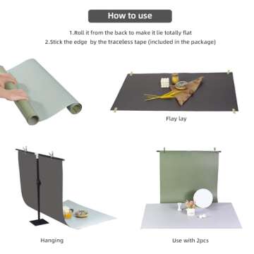 Photography Backdrop Product Photo Background: Small Size Paper Backdrops kit for Tabletop Food Jewelry Mini Items Pictures Photoshoot.(Gradient Color 6pcs/12pattern 22x34inch)…