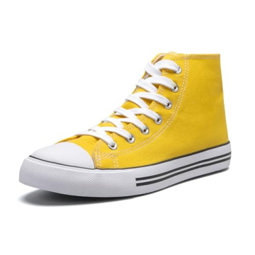 Comfort-Boosting Hightop Canvas Sneakers for Kids in Yellow