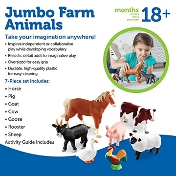 Learning Resources Jumbo Farm Animals Set for Kids