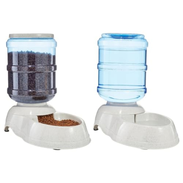 Amazon Basics Large Gravity Pet Food and Water Dispenser Set