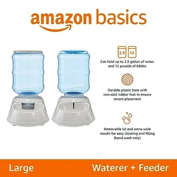 Automatic Gravity Feeder and Water Dispenser Set for Pets