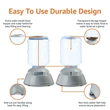 Automatic Gravity Feeder and Water Dispenser Set for Pets