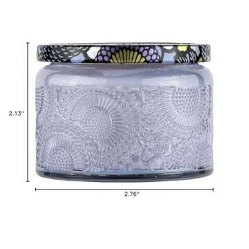 Voluspa Apple Blue Clover, Petite Candle Jar, 3.2 oz, 25 Hour Burn Time, Coconut Wax for Clean Burning, Handcrafted in The USA