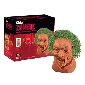 Chia Pet Zombie - Creepy Holden with Seed Pack, Decorative Pottery Planter, Easy to Do and Fun to Gr...