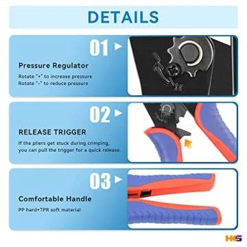 HKS Coax Ratchet Crimping Tool Kit for Coaxial RG Cable RF Connector with 5 Changeable Dies, Rotary Coaxial Cable Stripper/Cutter and Stripper/Cutter Piler