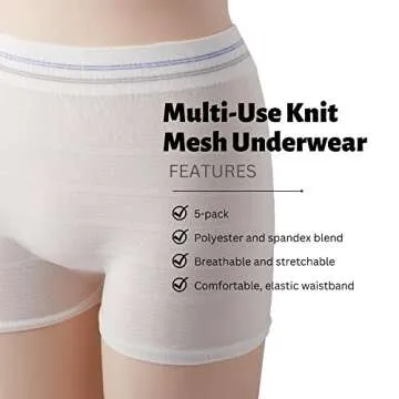 Knit Mesh Underpants 5 Pack for Postpartum Comfort