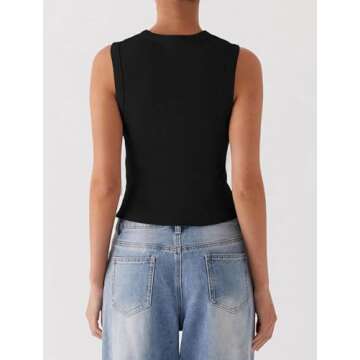 Matunana Women's Stylish Summer Ribbed Tank Top