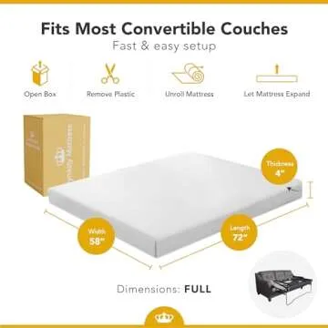 DynastyMattress Full Size Cool Gel Memory Foam Sofa Bed