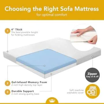 DynastyMattress Full Size Cool Gel Memory Foam Sofa Bed