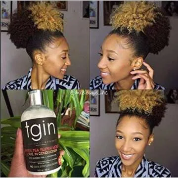 tgin Green Tea Super Moist Leave in Conditioner for Curly, Coily and Wavy Hair, with Argan Oil, Shea Butter and Green Tea, Moisturizes and Nourishes Dry Hair, 13 oz