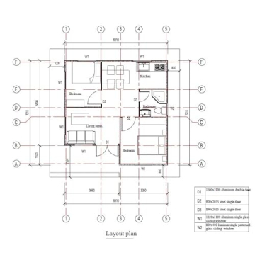 Weatherproof Tiny Expandable House with 2 Bedrooms and Kitchen