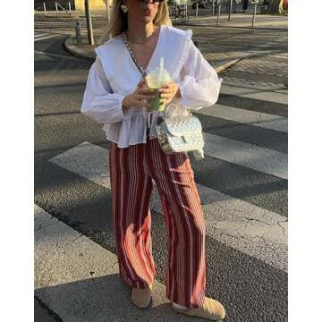 Women Y2k Puff Sleeve Peplum Shirts Bow Tie Front Blouse Flared Ruffle Hem Babydoll Tops Cute Summer Shirts (Oversized Peter pan Collar White,Small)