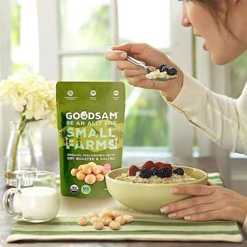 GoodSAM Organic Roasted Macadamia Nuts - Salted, Vegan, Gluten-Free, 0.5 lb