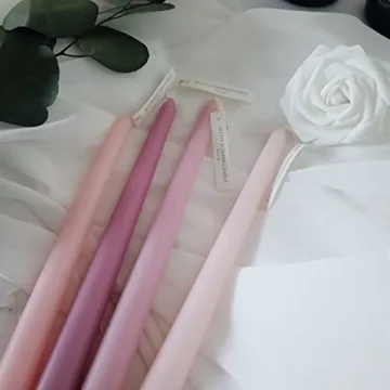 4 PCS Rose Scented Pink Gradient Taper Candles