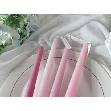 4 PCS Rose Scented Pink Gradient Taper Candles