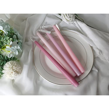 4 PCS Rose Scented Pink Gradient Taper Candles