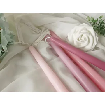 4 PCS Rose Scented Pink Gradient Taper Candles