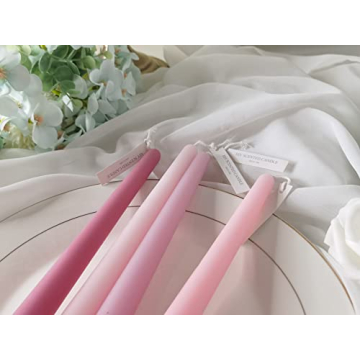 4 PCS Rose Scented Pink Gradient Taper Candles