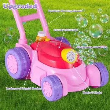 Upgraded Bubble Lawn Mower for Toddlers1-3, Kids Bubble Blower Machine, Birthday Easter Gifts Party Favors Outdoor Bubbles Toys for Preschool Baby Boys Girls Age 1 2 3 4 5 6 Year Old