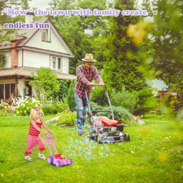 Upgraded Bubble Lawn Mower for Toddlers1-3, Kids Bubble Blower Machine, Birthday Easter Gifts Party Favors Outdoor Bubbles Toys for Preschool Baby Boys Girls Age 1 2 3 4 5 6 Year Old
