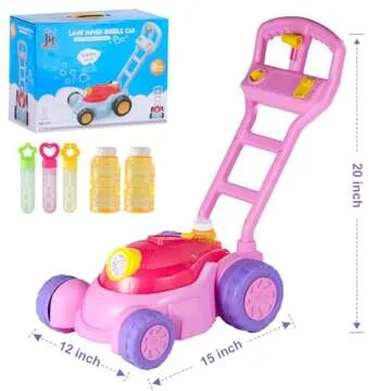 Upgraded Bubble Lawn Mower for Toddlers1-3, Kids Bubble Blower Machine, Birthday Easter Gifts Party Favors Outdoor Bubbles Toys for Preschool Baby Boys Girls Age 1 2 3 4 5 6 Year Old