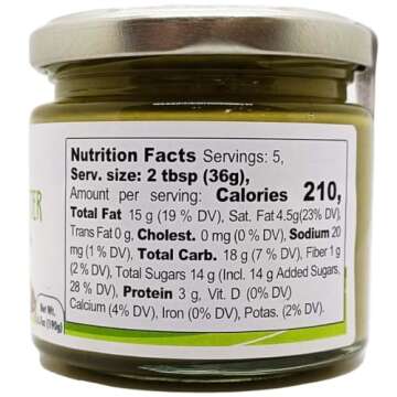 GUSTO ETNA Pistachio Butter Sweet Spreadable Cream, 6.7 oz (190g) Rich & Nutty Pistachios Cream for Knafeh Dubai Pistachio Chocolate Bars, Product of Sicily, Italy, No GMO