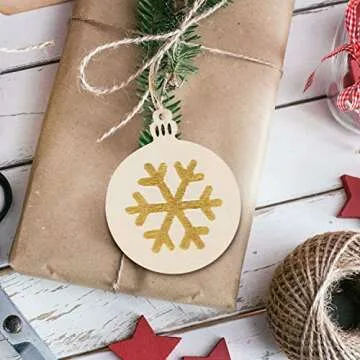 Pojah 60Pcs Wooden Christmas Ornaments for Crafts