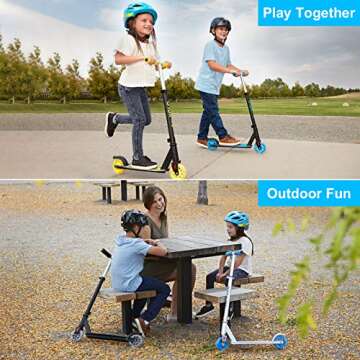RideVOLO K05 Kick Scooter for 4-9 Years Old Kids, 3 Adjustable Heights, Ultra Lightweight and Easy Assembly, 5" Flash Wheels, Max Load 110lbs, Outdoor Activities, Gift for Boy/Girl Silver