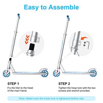 RideVOLO K05 Kick Scooter for 4-9 Years Old Kids, 3 Adjustable Heights, Ultra Lightweight and Easy Assembly, 5" Flash Wheels, Max Load 110lbs, Outdoor Activities, Gift for Boy/Girl Silver