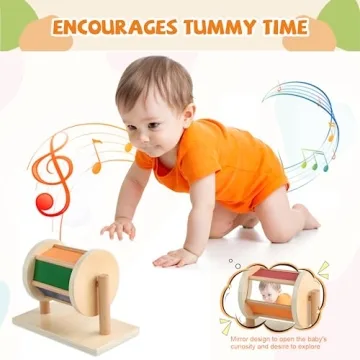 Montessori Spinning Drum for Infants Sensory Toy 6-12 Months