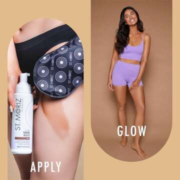 St Moriz Velvet Self Tanning Mitt - Reusable Self Tanner Applicator Glove For Even Self Tan Coverage & Streak Free Finish - Use with Any Self Tanner Mousse, Mist, Lotion - Self Tan Mitt - Pack of 1